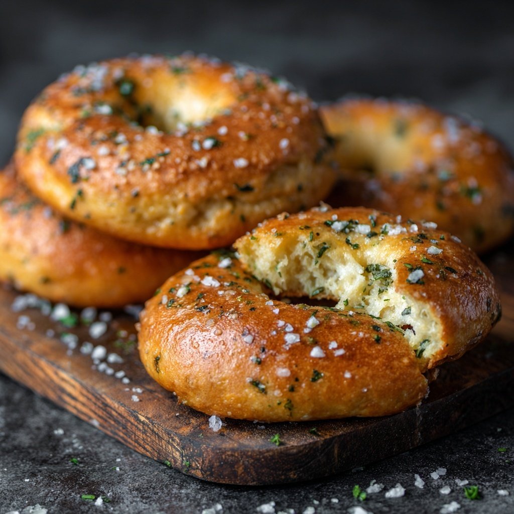 Protein Bagels With Garlic Butter