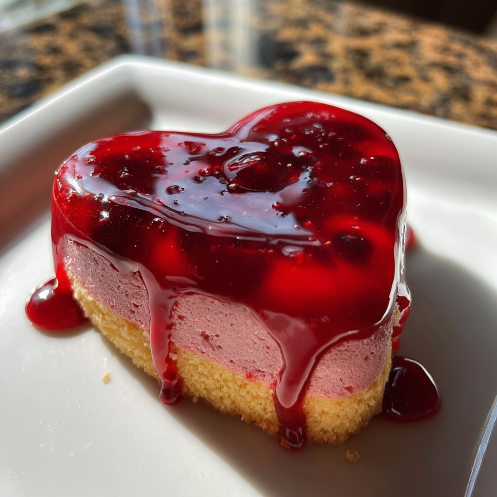 Mini Heart Cake with Berry Glaze