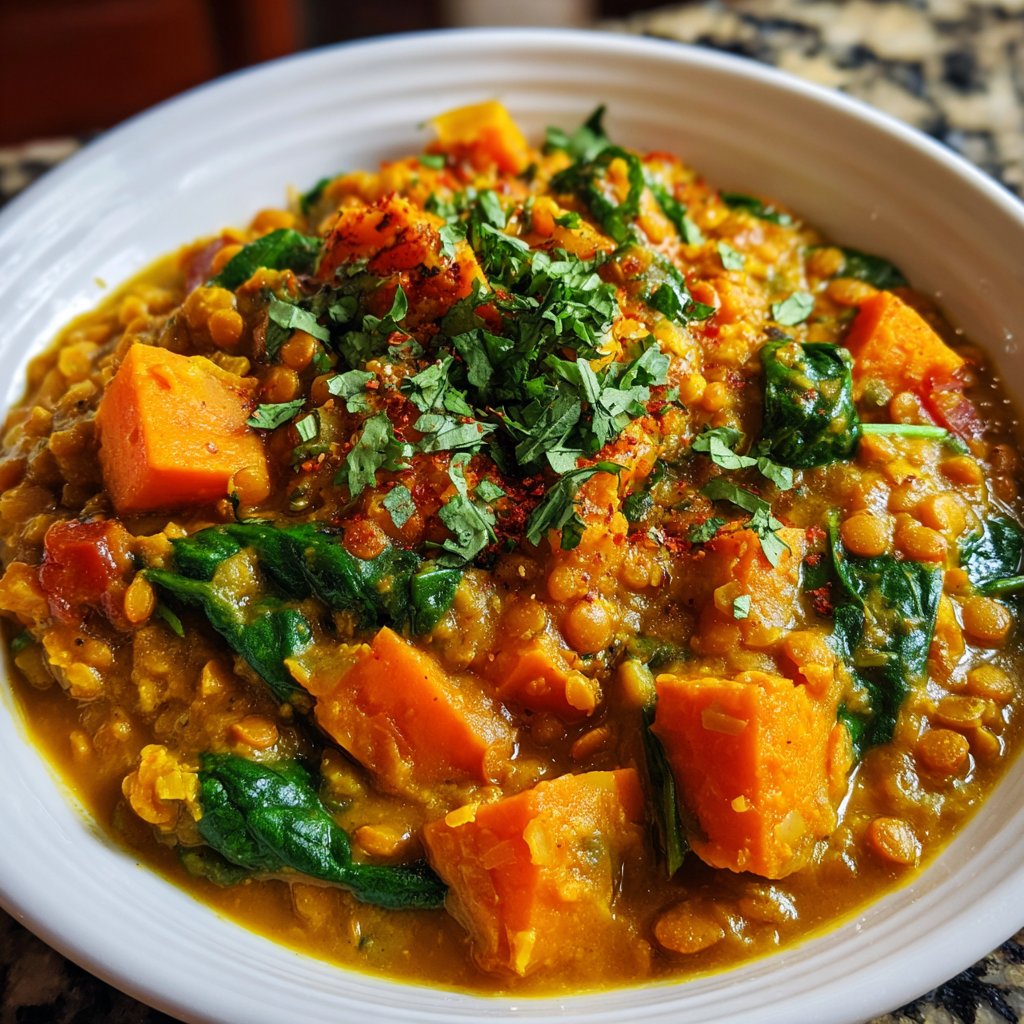 Healthy Crockpot Sweet Potato Lentil Curry
