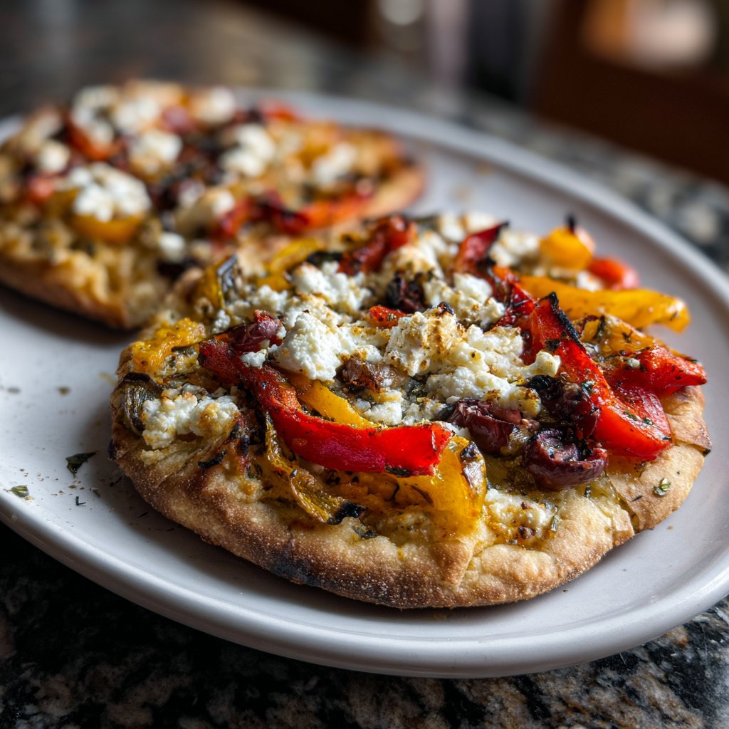 Baked Mediterranean Veggie Flatbread