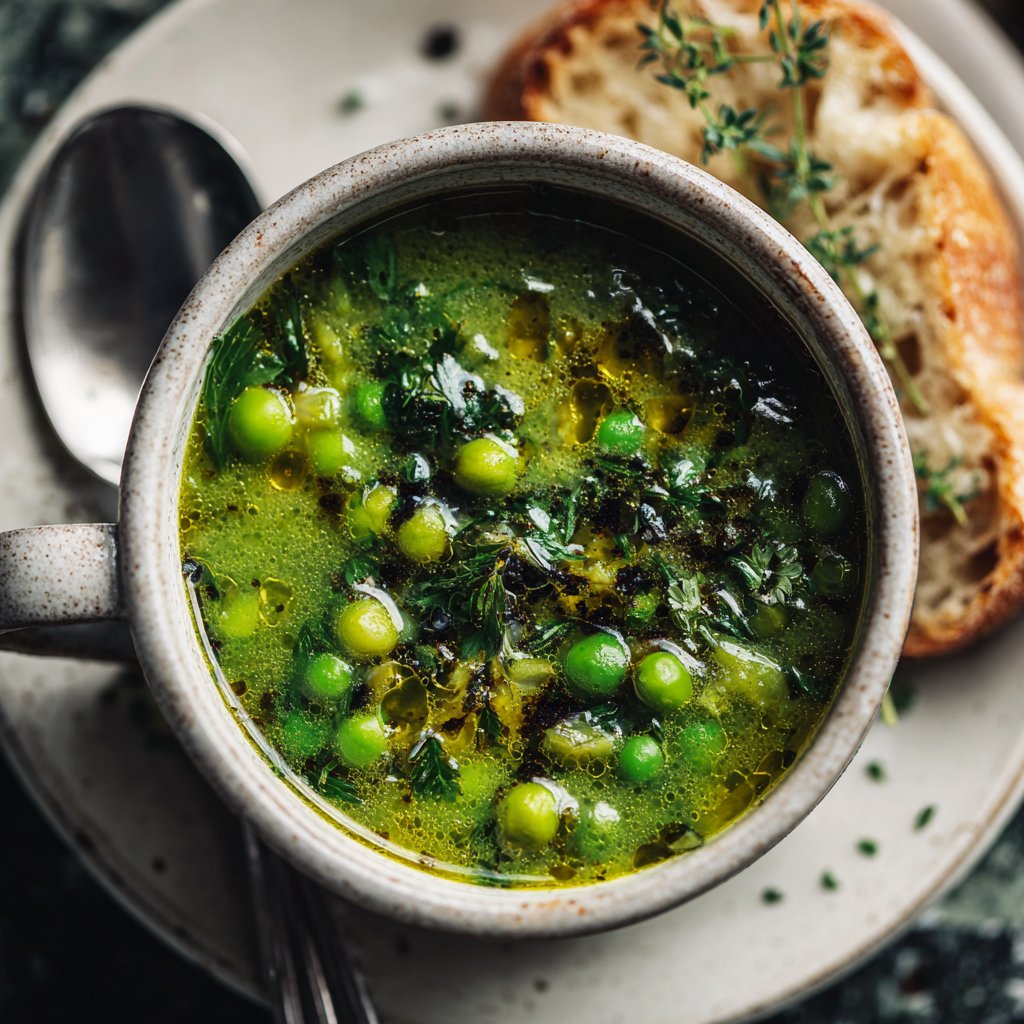 Spring Soup With Peas And Herbs