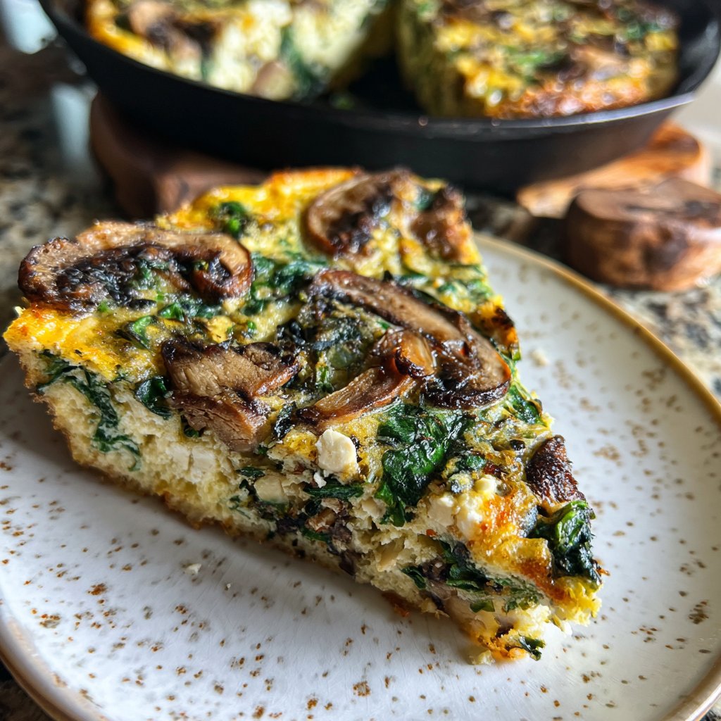 Healthy Dinner Spinach Mushroom Frittata