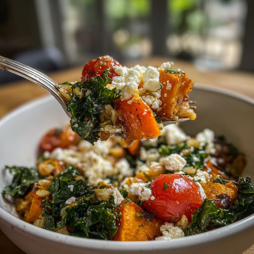 Healthy Lunch Roasted Veggie Farro Bowl