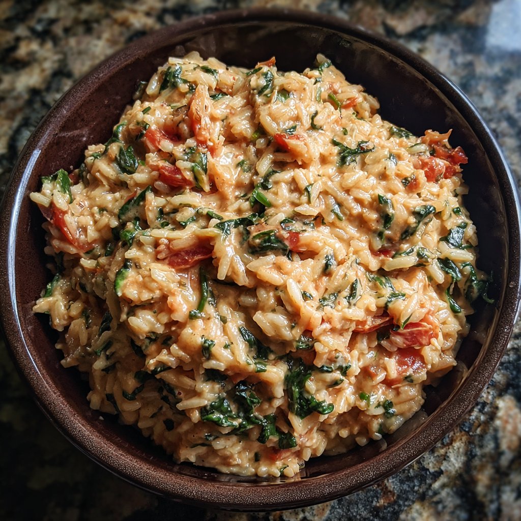 Creamy Spinach Tomato Rice