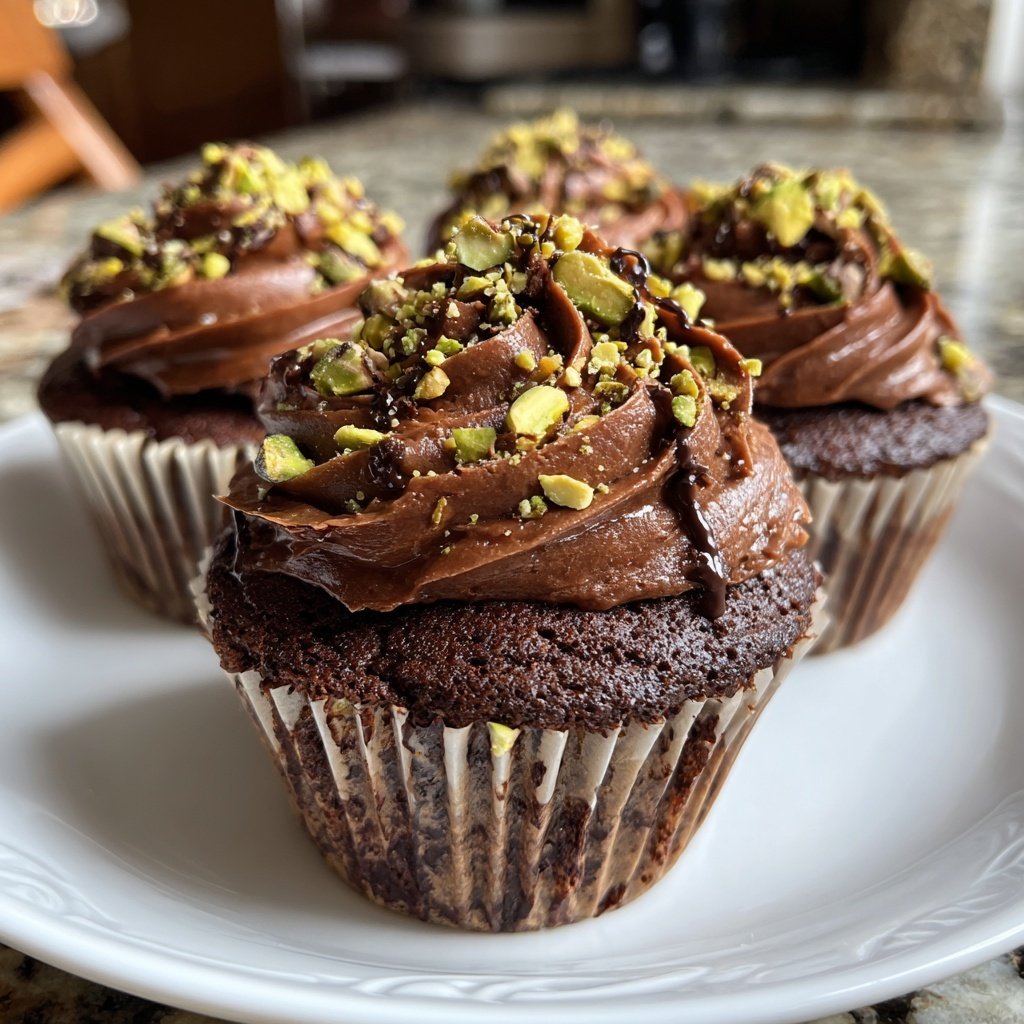 Chocolate Pistachio Cupcakes