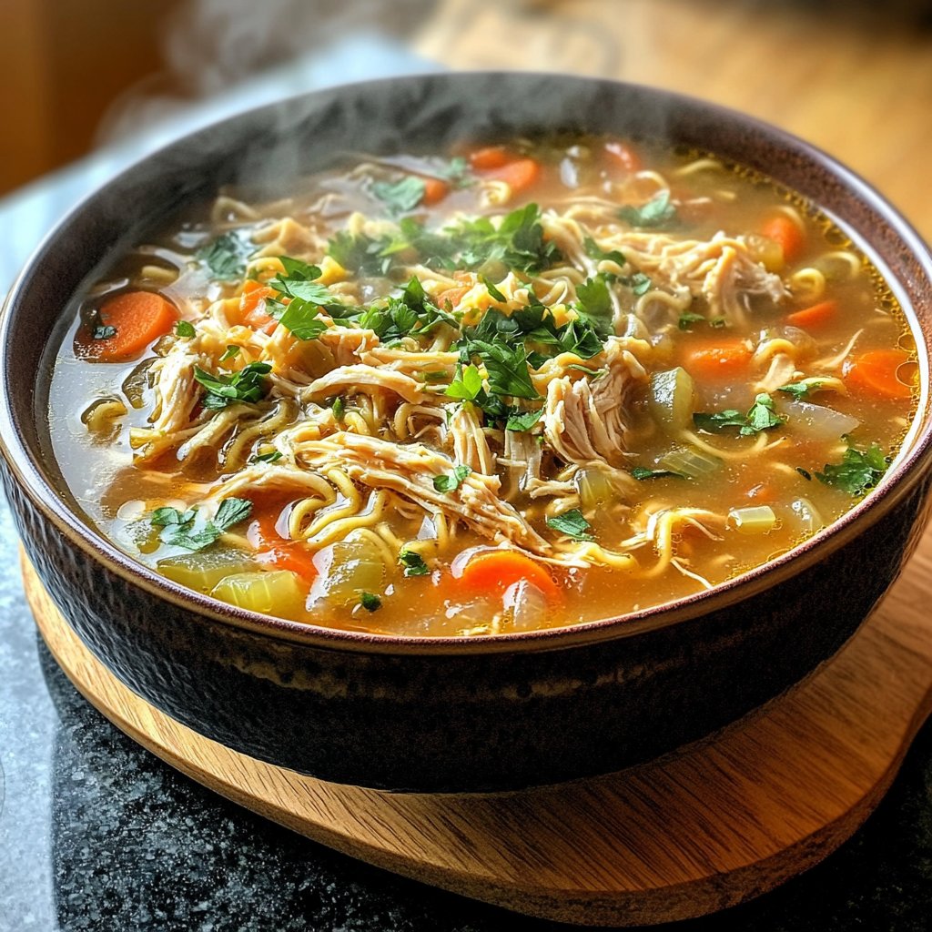 Set-It-and-Forget-It Slow Cooker Chicken Ramen-Inspired Soup
