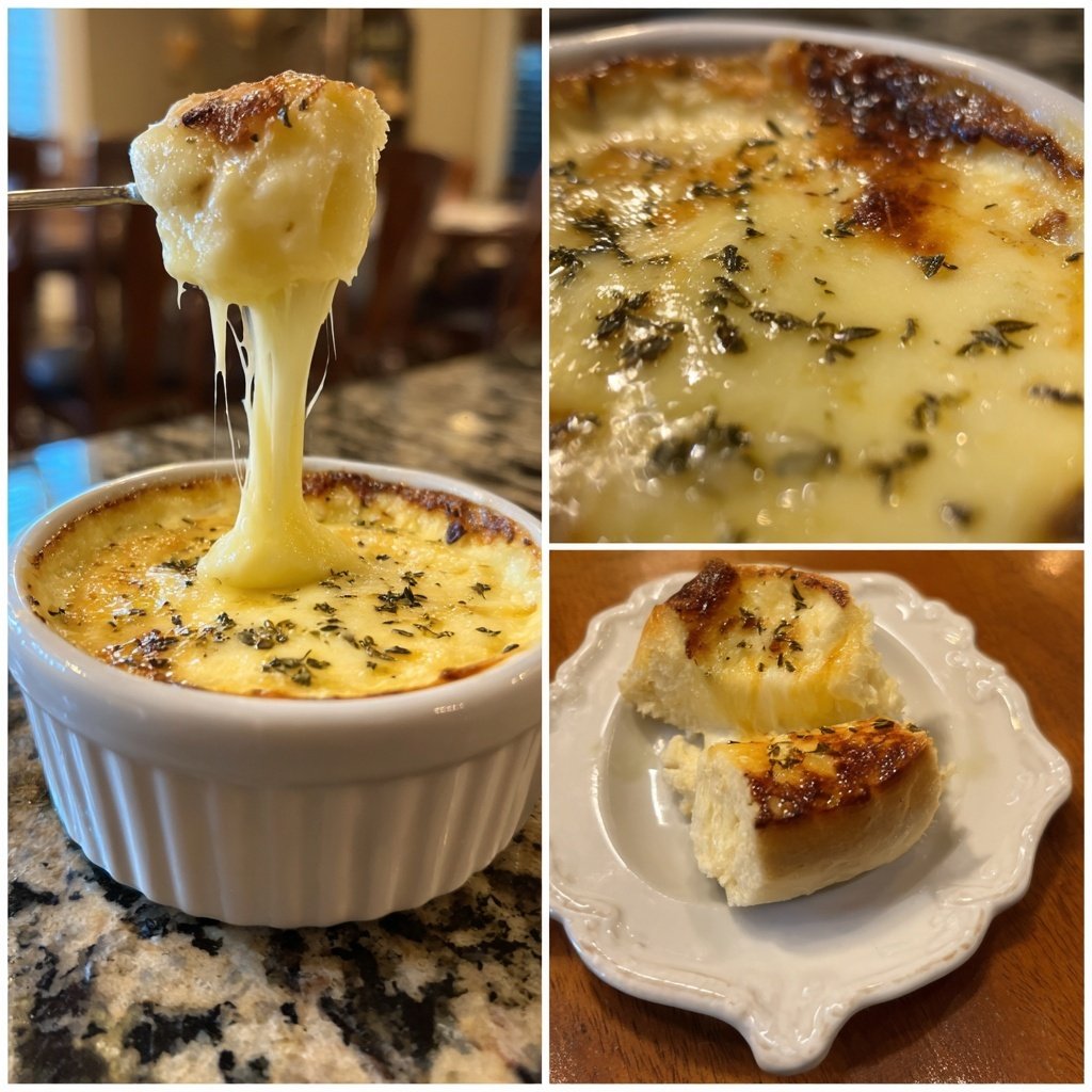 Fondue with White Cheddar and Garlic