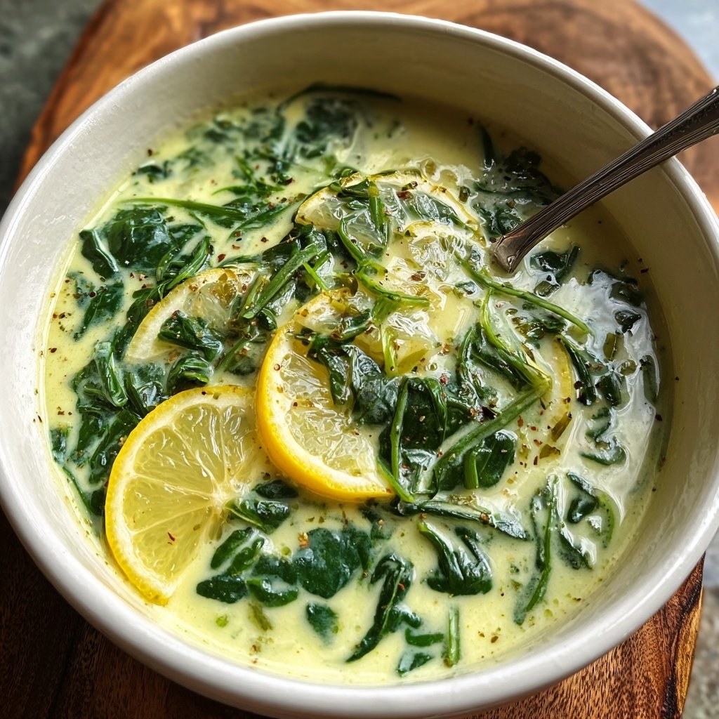 Creamy Lemon Spinach Soup