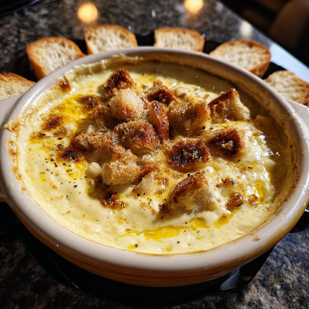 Fondue with Brie and Garlic
