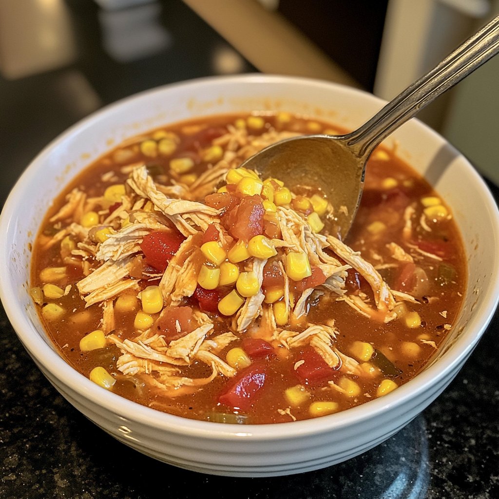 Simple Slow Cooker Chicken Tortilla Soup