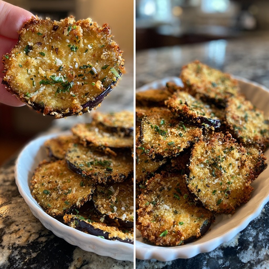 Crispy Eggplant Garlic Chips