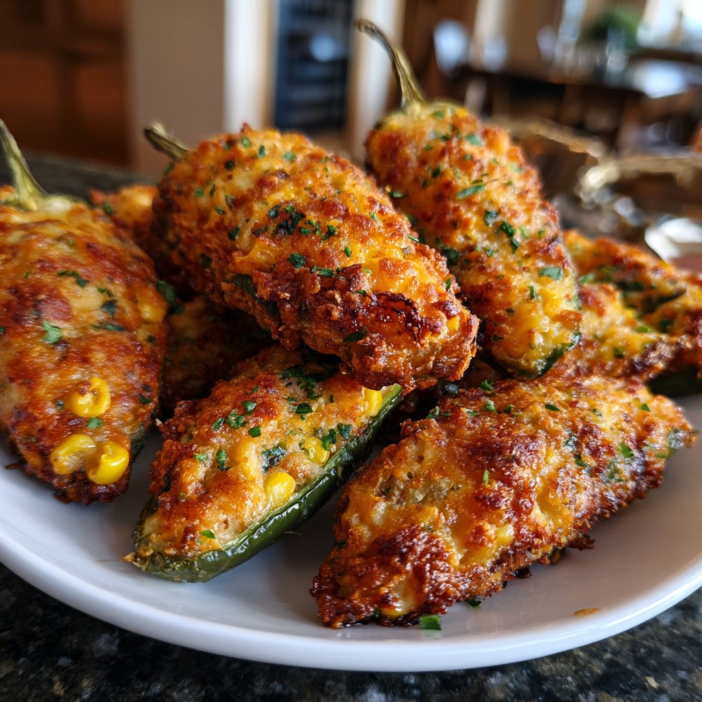Jalapeno Poppers with Corn and Cheese