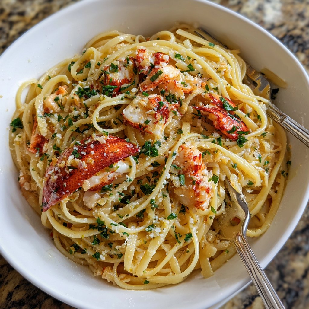 Garlic Butter Lobster Pasta