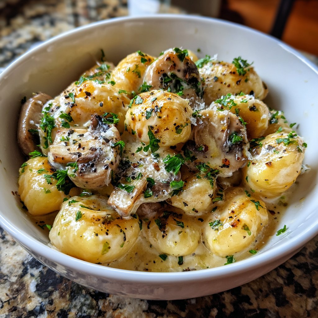 Valentine Dinner Truffle Mushroom Gnocchi